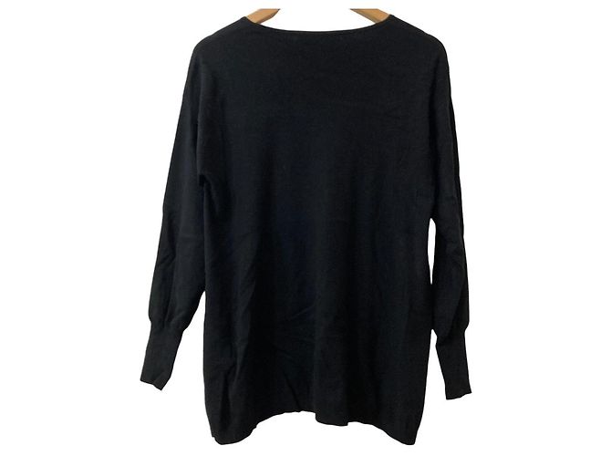 Autre Marque Jiyuku Strickoberteil mit V-Ausschnitt Schwarz - Ansicht 2