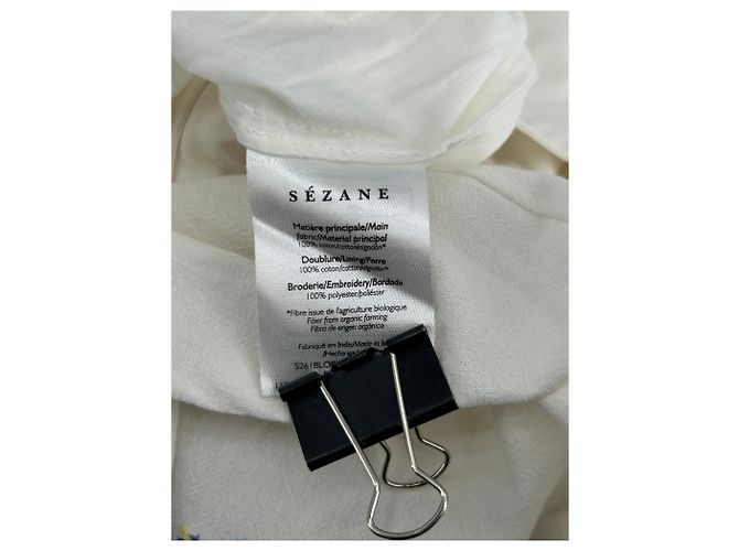 SéZane Falda blanca y azul Blanco - vista 4