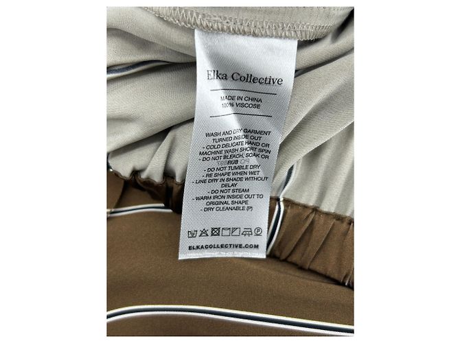 Autre Marque Pantalones marrones de viscosa ELKA COLLECTIVE Castaño - vista 4