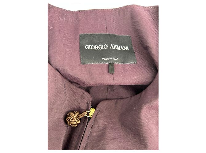 Top de seda Giorgio Armani Rojo oscuro Burdeos - vista 5