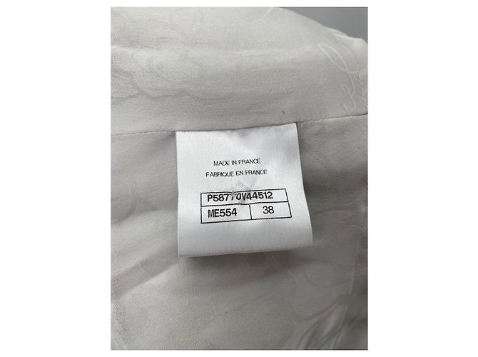 Chanel Wolljacke mit Reißverschluss Weiß Größe 38 - Ansicht 9