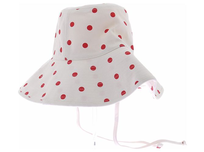 Autre Marque Cappello bianco con pois rossi - vista 3