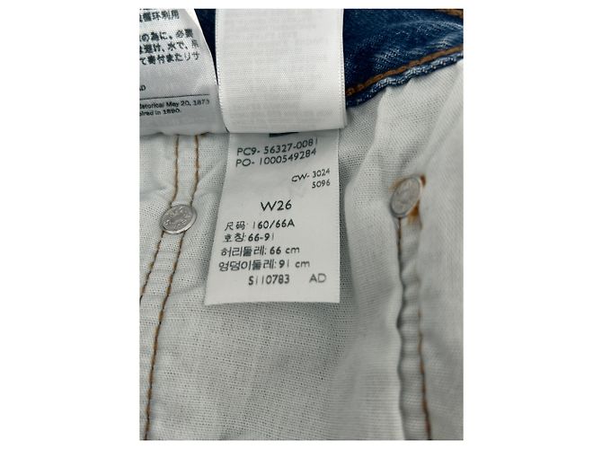 Pantaloncini in denim Levi's blu cotone taglia 26 - vista 6