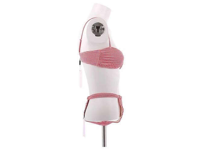Autre Marque Zweiteiliger Badeanzug mit Karomuster Pink - Ansicht 4