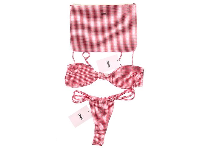 Autre Marque Zweiteiliger Badeanzug mit Karomuster Pink - Ansicht 7