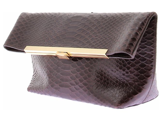 Autre Marque Clutch KASSANDRE in pelle marrone - vista 2
