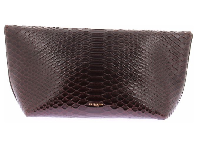 Autre Marque Clutch KASSANDRE in pelle marrone - vista 3
