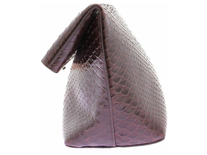 Autre Marque Clutch KASSANDRE in pelle marrone - vista 4