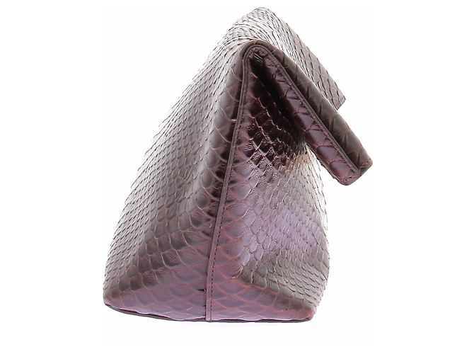 Autre Marque Clutch KASSANDRE in pelle marrone - vista 5