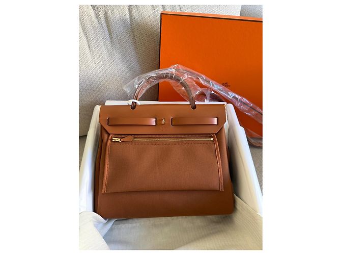 Borsa Hermès Herbag 31 Fauve Marrone - vista 9