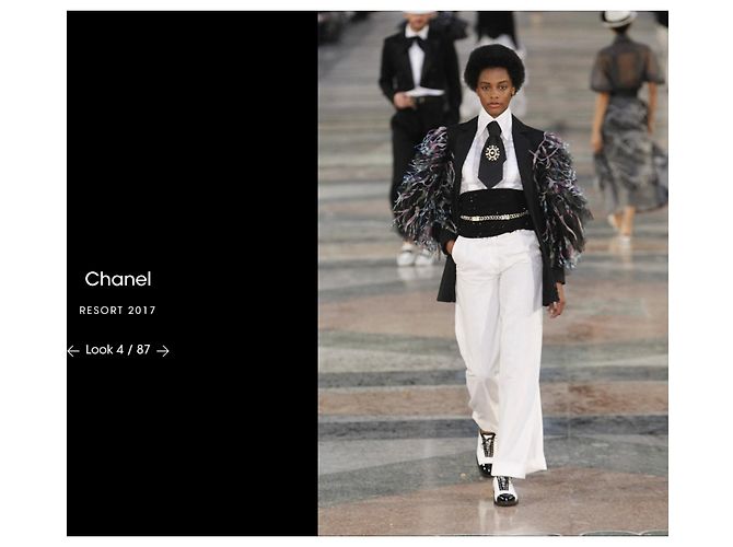 Chanel Resort 2017 Perforierte Leder-Mules Runway Schwarz Silber Weiß - Ansicht 11