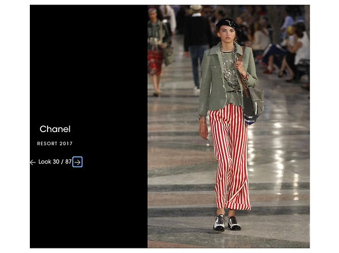 Chanel Resort 2017 Perforierte Leder-Mules Runway Schwarz Silber Weiß - Ansicht 12