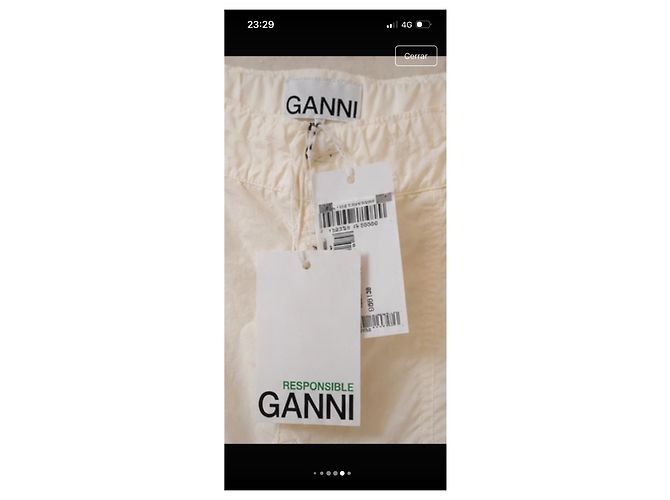 Ganni Pantalones Cargo Beige - vista 5