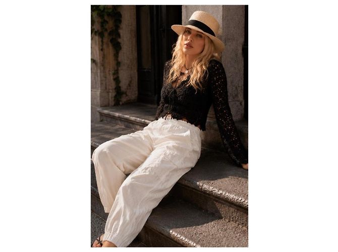 Ganni Pantalones Cargo Beige - vista 8
