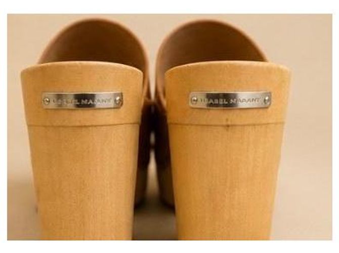 Isabel Marant Brown Leather Platform Clogs - view 6