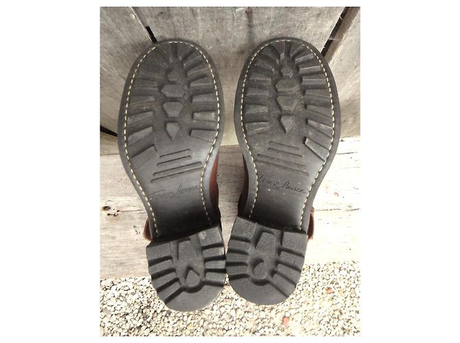 Free Lance Botines de cuero marrón con doble hebilla Castaño - vista 5