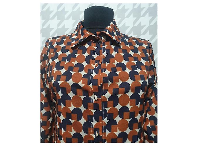 Autre Marque KAOS JEANS Camisa con estampado geométrico Castaño Beige Azul oscuro - vista 2
