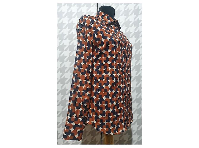 Autre Marque KAOS JEANS Camisa con estampado geométrico Castaño Beige Azul oscuro - vista 3