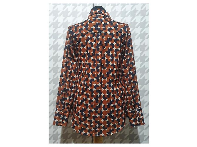 Autre Marque KAOS JEANS Camisa con estampado geométrico Castaño Beige Azul oscuro - vista 4