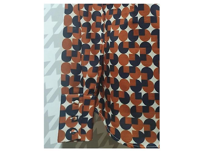 Autre Marque KAOS JEANS Camisa con estampado geométrico Castaño Beige Azul oscuro - vista 5