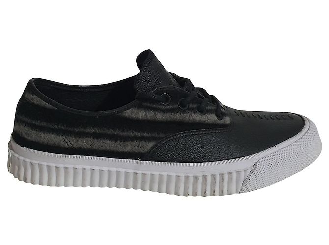 Converse Chuck Taylor All Star Sneakers in Pelle e Lana Nero Grigio - vista 2