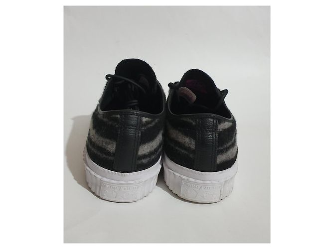Converse Chuck Taylor All Star Sneakers in Pelle e Lana Nero Grigio - vista 4