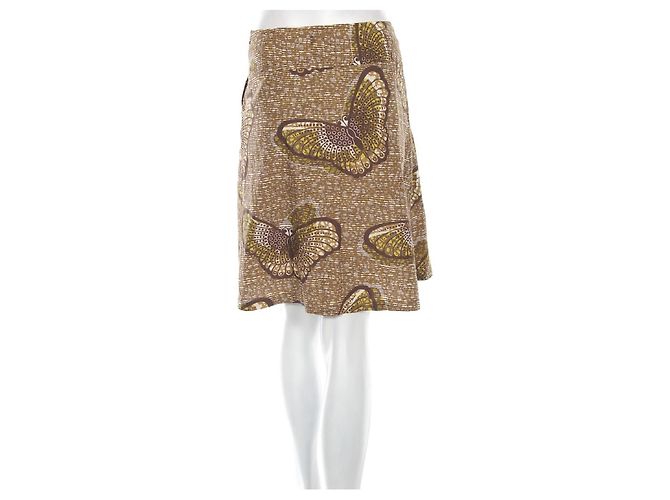 Falda Midi Weekend Max Mara marrón con estampado de mariposa Castaño Blanco Amarillo - vista 2