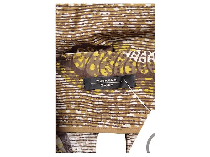 Falda Midi Weekend Max Mara marrón con estampado de mariposa Castaño Blanco Amarillo - vista 3