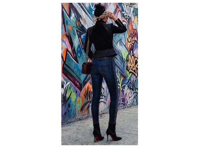 Balmain Leder- und Kurzhaarjacke Schwarz - Ansicht 10