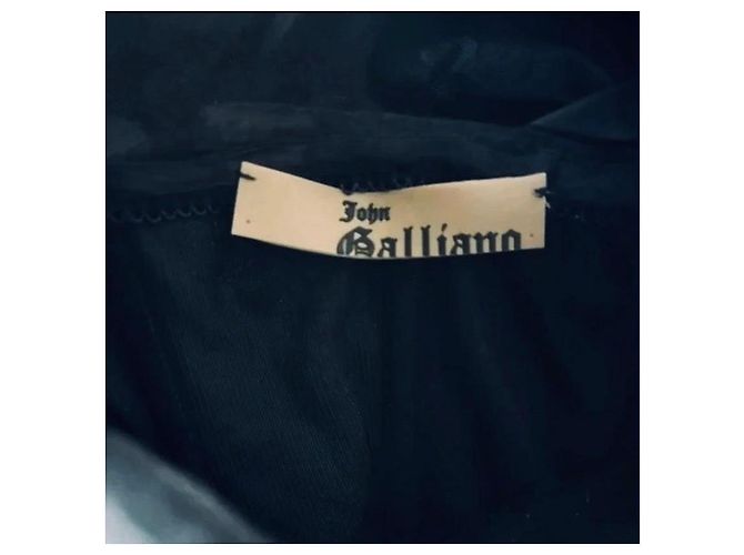 Abito da sera in seta nera John Galliano Nero - vista 3