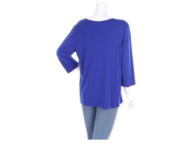 Bob Mackie Wearable Art Oberteil Blau Blumenprint - Ansicht 2