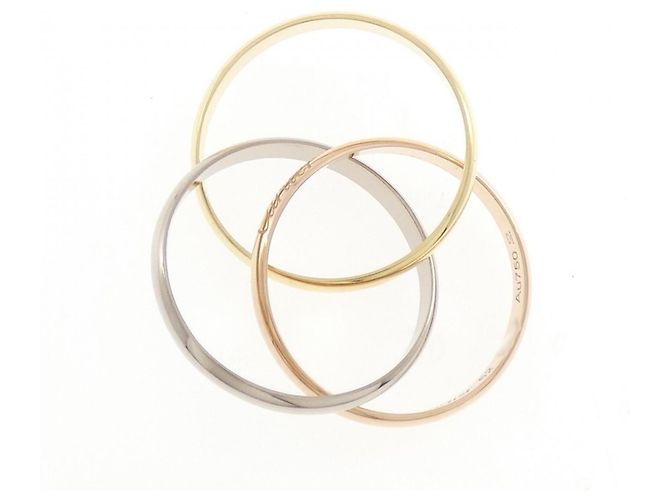 Anello Cartier Trinity in oro rosa bianco e giallo 18K - vista 3