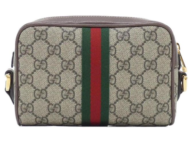 Borsa a Spalla Gucci Ophidia 517350 96IWS Marrone Beige - vista 2