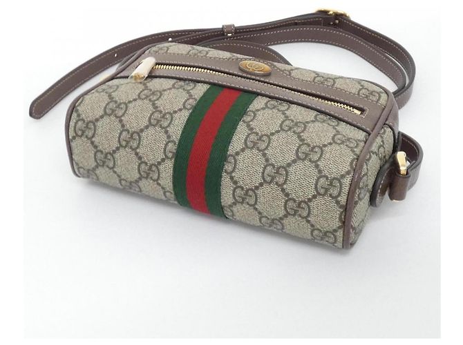 Borsa a Spalla Gucci Ophidia 517350 96IWS Marrone Beige - vista 3