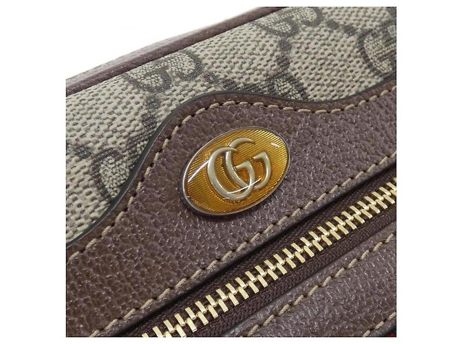 Borsa a Spalla Gucci Ophidia 517350 96IWS Marrone Beige - vista 4