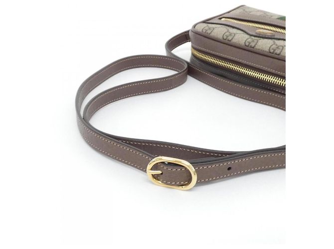Borsa a Spalla Gucci Ophidia 517350 96IWS Marrone Beige - vista 7