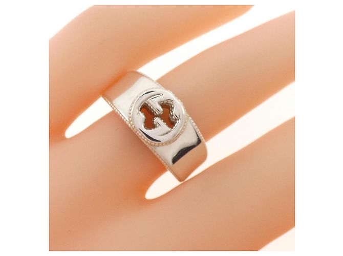 Anello a fascia in argento con Interlocking G Gucci - vista 5