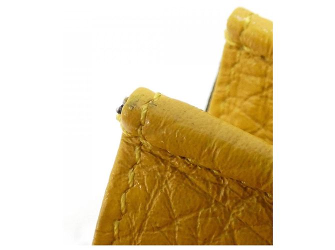 Cartera bi-fold de piel de becerro amarilla Fendi Amarillo - vista 10