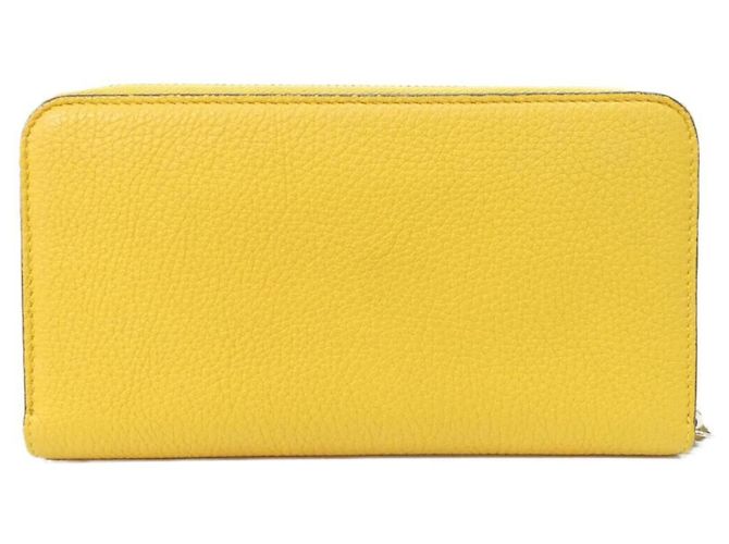 Cartera bi-fold de piel de becerro amarilla Fendi Amarillo - vista 2