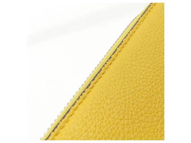 Cartera bi-fold de piel de becerro amarilla Fendi Amarillo - vista 7