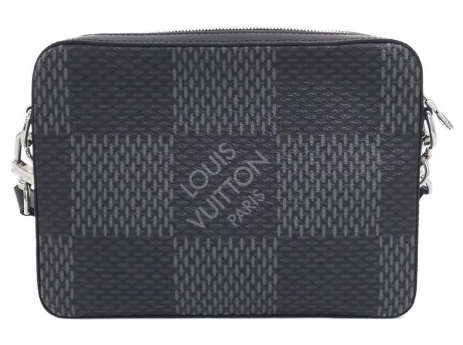 Borsa a tracolla Louis Vuitton Damier Graphite 3D Trio Marrone Damier ebene - vista 2