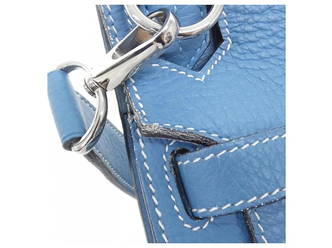 Hermès Borsa a tracolla Hermes Jypsiere 28cm Blu - vista 6
