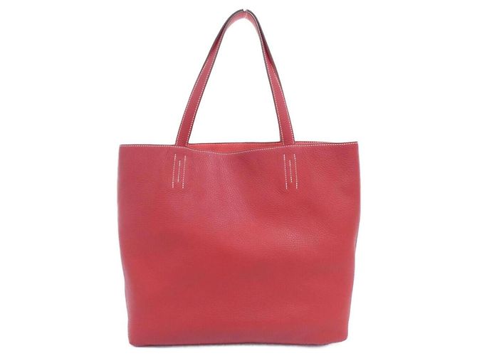 Hermès Bolsa Hermes Double Sens em Rose Jaipur e Rouge Casaque Rosa Vermelho - vista 2