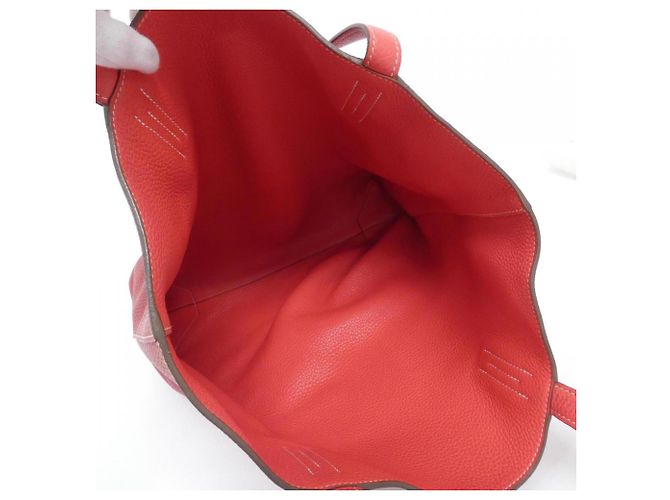 Hermès Bolsa Hermes Double Sens em Rose Jaipur e Rouge Casaque Rosa Vermelho - vista 7