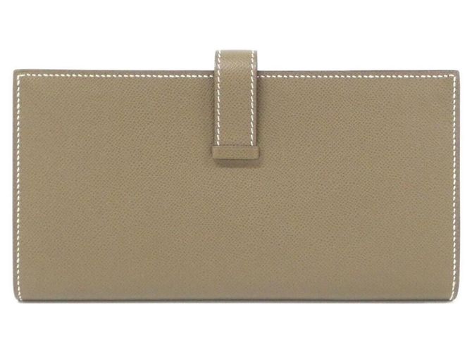 Cartera larga Hermès Bearn Soufflé Gris pardo - vista 2