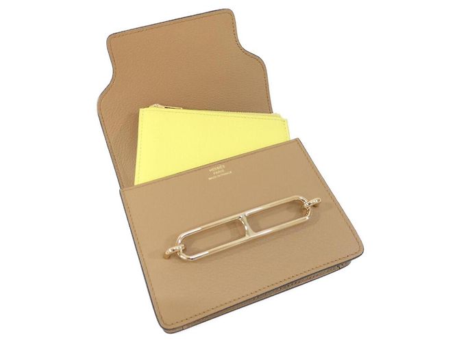 Hermès Hermes Luli Slim Bicolor Wallet Brown - view 4