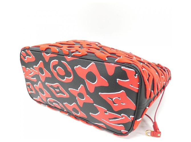 Borsa Louis Vuitton LVxUF Neverfull MM Nero Rosso - vista 2