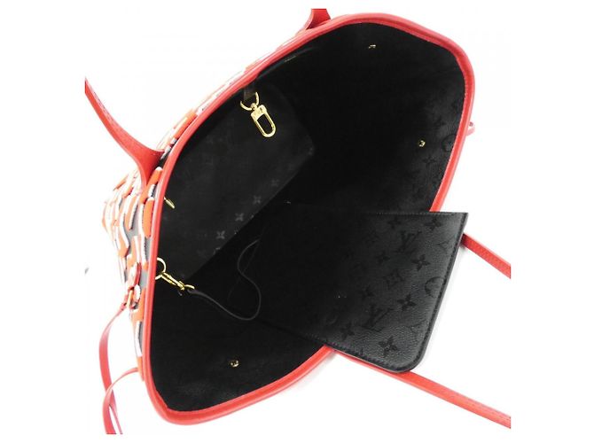 Borsa Louis Vuitton LVxUF Neverfull MM Nero Rosso - vista 6