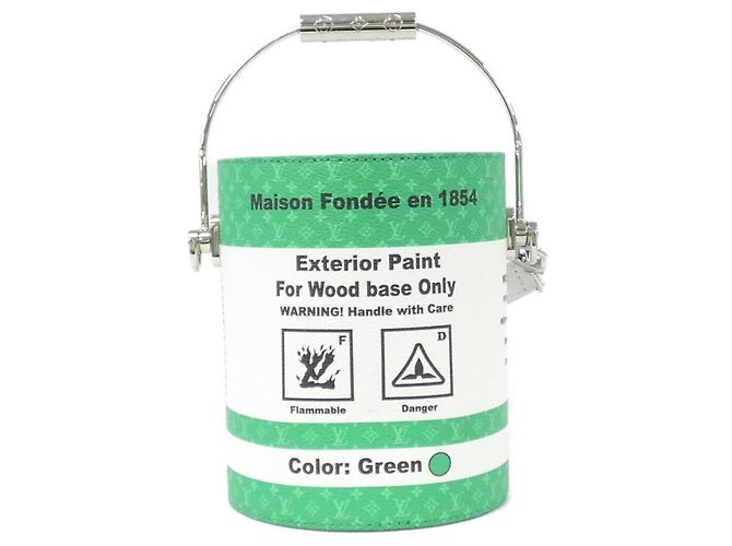 Borsa Louis Vuitton LV Paint Can Bianco Verde - vista 2