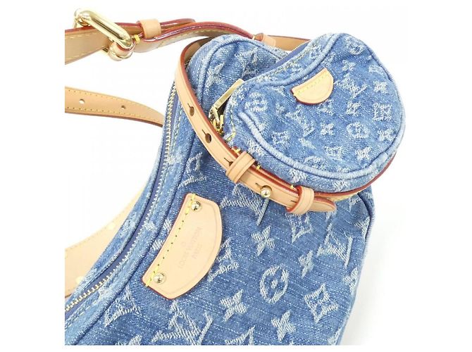 Borsa a Spalla Louis Vuitton LV Remix Croissant Blu - vista 5
